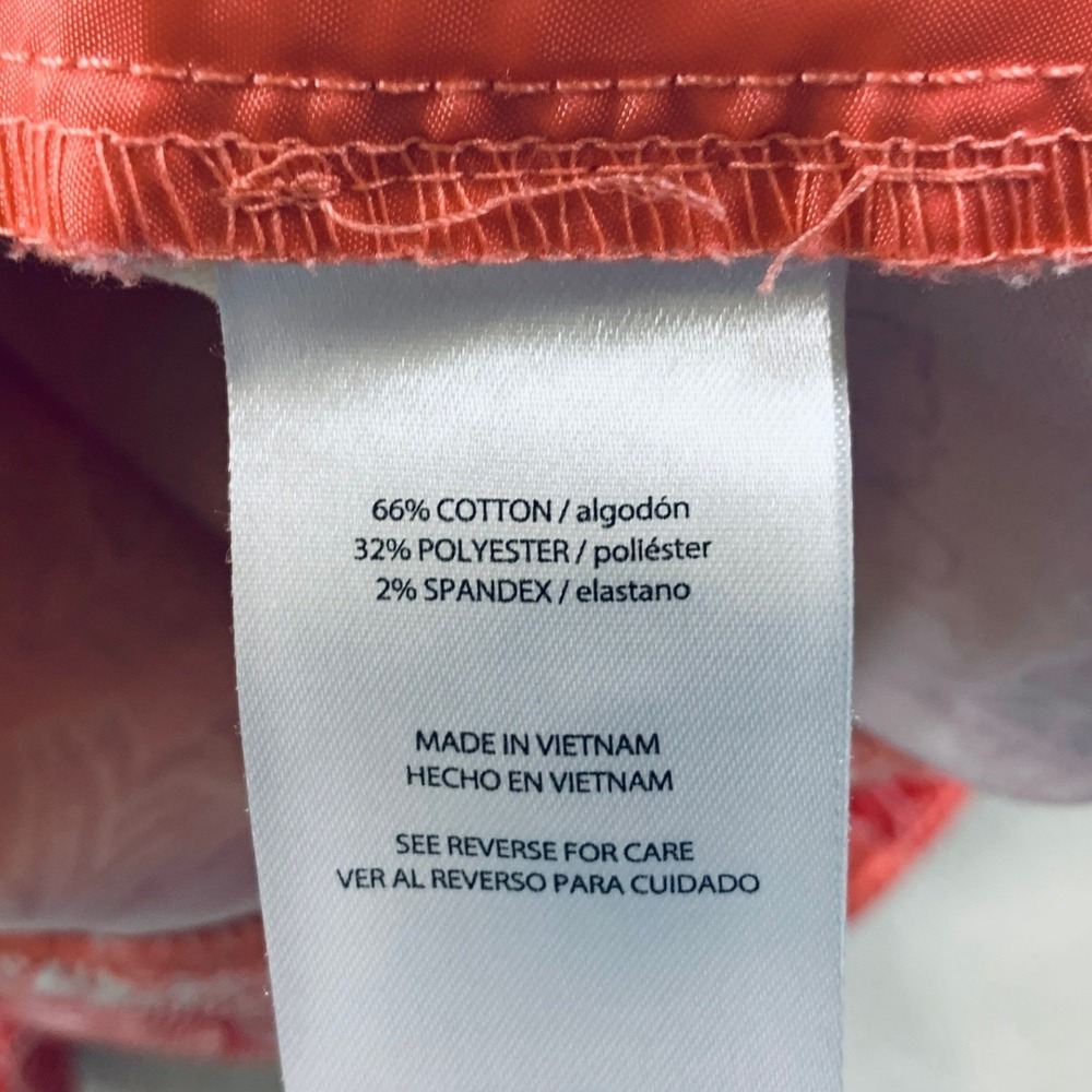 Isaac Mizrahi Floral Shorts Women's 16 Coral Red Stretch Cotton Blend 6" Inseam - Picture 10 of 11